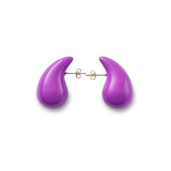 Chunky color enamel water drop stainless steel studs earrings