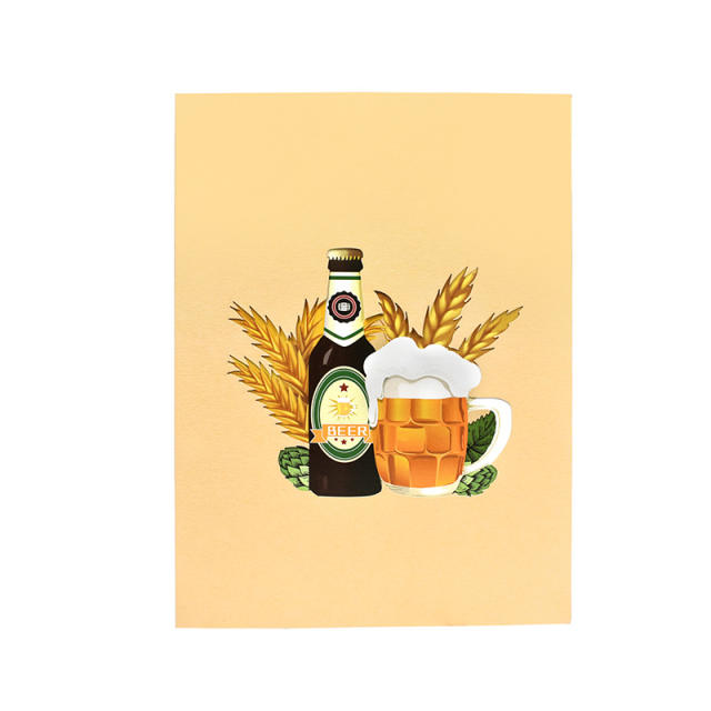 3D beer father's day post card greeting cards