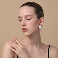Chunky color enamel water drop stainless steel studs earrings
