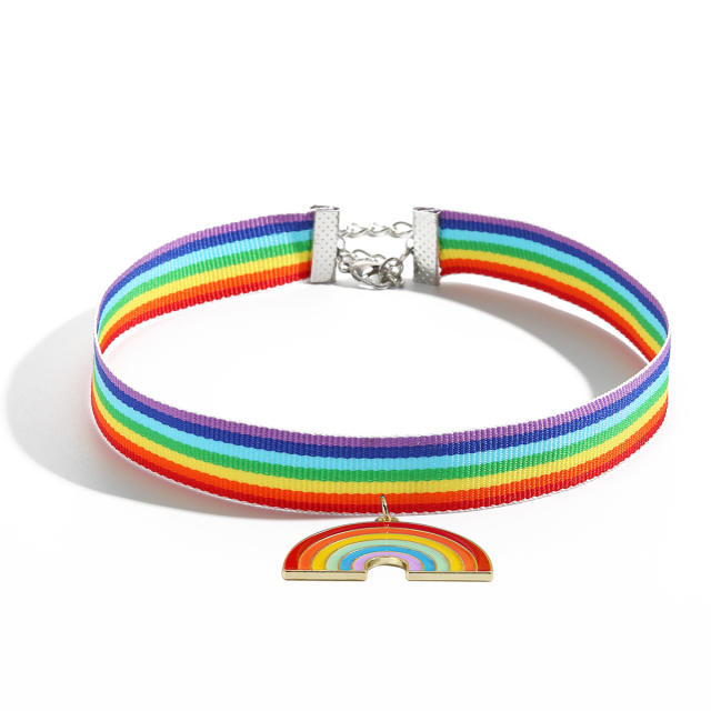 Rainbow series necklace choker