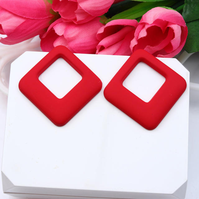 Summer candy color geometric shape acylic earrings