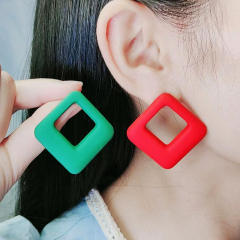Summer candy color geometric shape acylic earrings