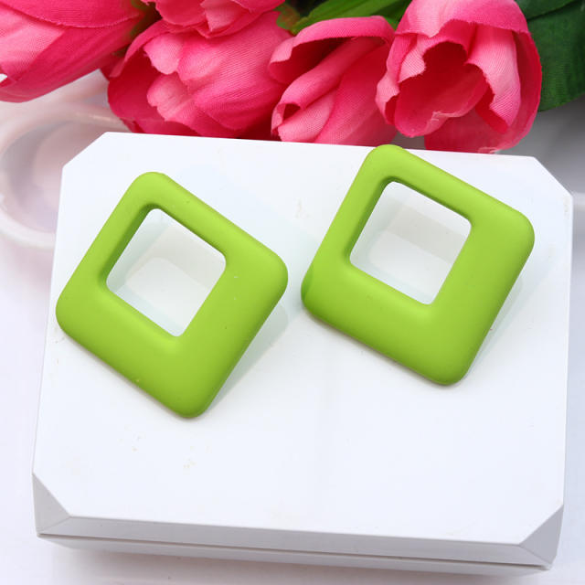 Summer candy color geometric shape acylic earrings