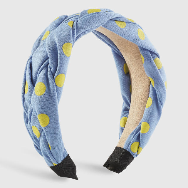 Fashionable polkd dots braided padded headband