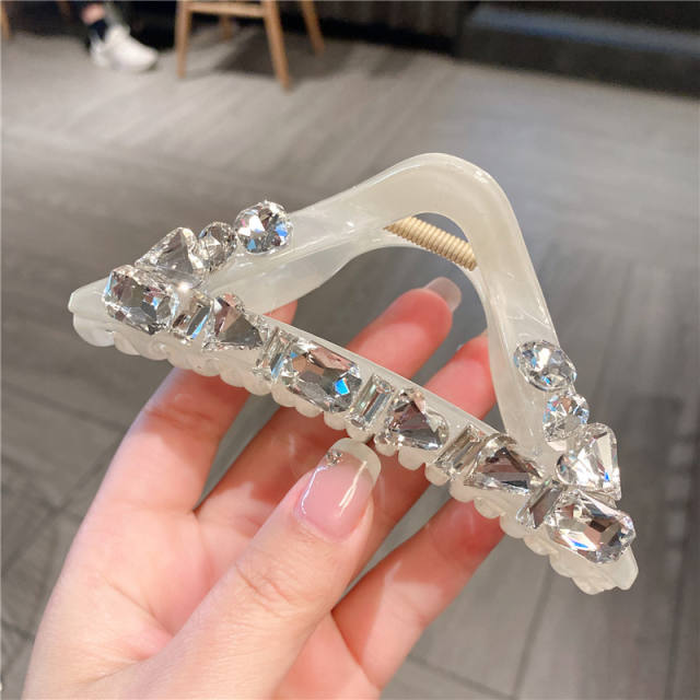Elegant triangle shape acrylic diamond hair claw clips