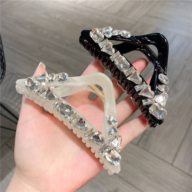 Elegant triangle shape acrylic diamond hair claw clips