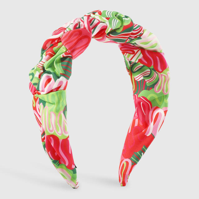 Boho floral pattern scrunchies headband