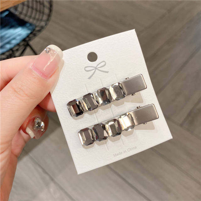 Occident fashion Y2K silver color alloy duckbill hair clips