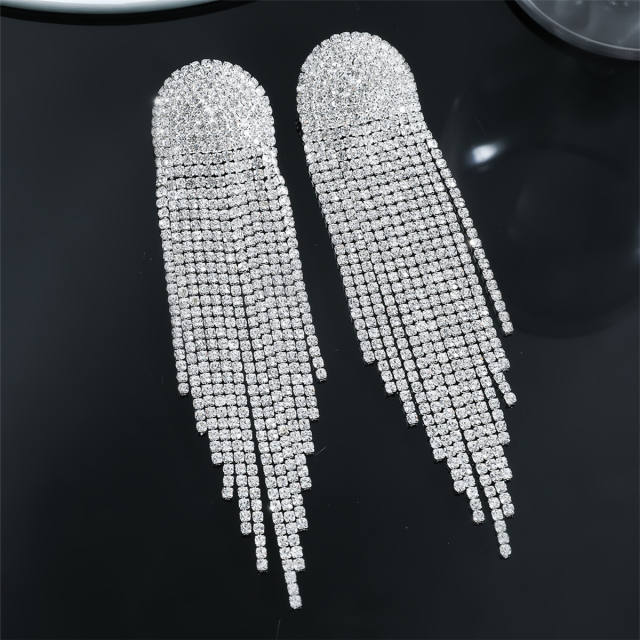 Luxury full rhinestone diamond wedding earrings