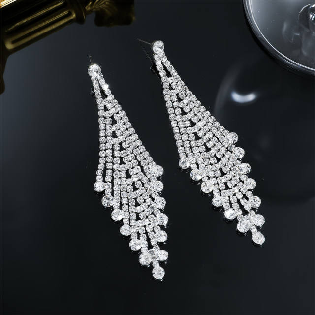 Delicate diamond dangle earrings