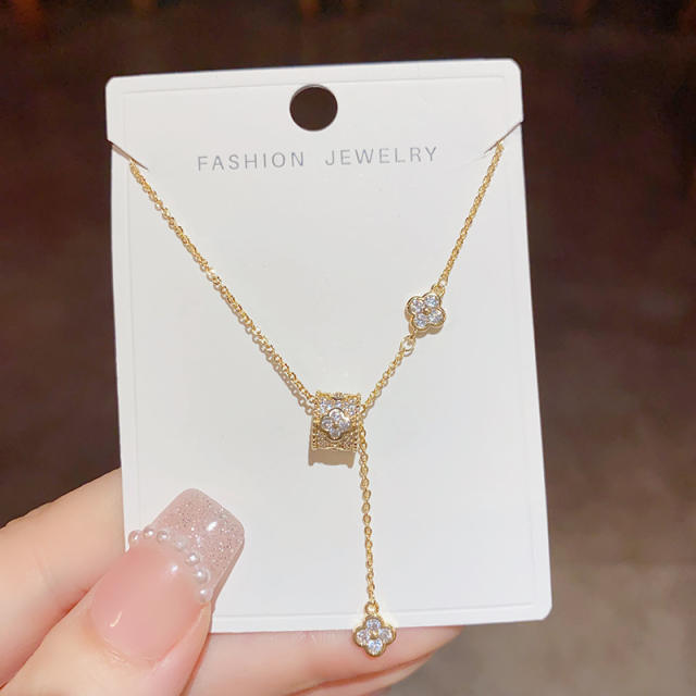 Classic diamond clover famous brand copper necklace