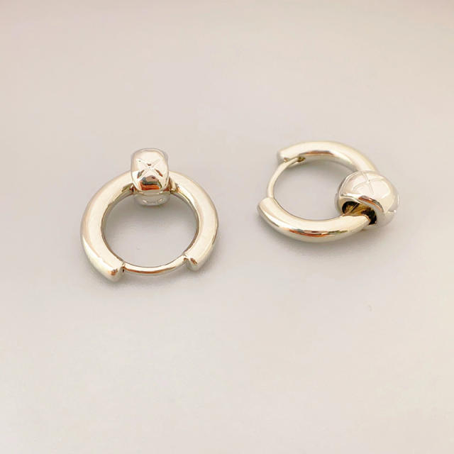 Chic 18K gold plated copper huggie earrings