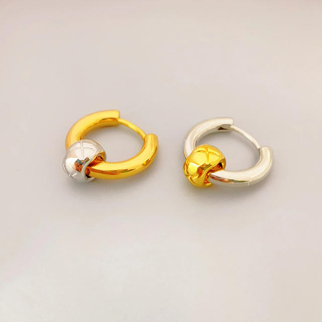 Chic 18K gold plated copper huggie earrings