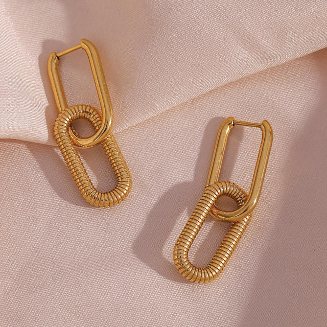 18k U shape stainless steel huggie earrings