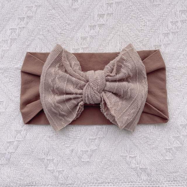 Candy color sweet bow nylon baby headband