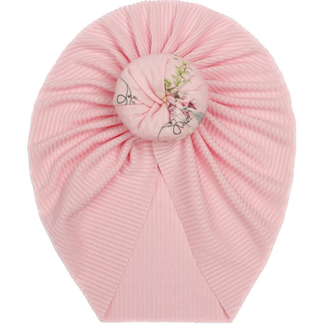 Sweet floral bun baby bonnets headband