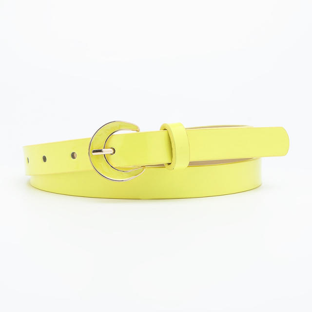 Summer candy color PU leather belt