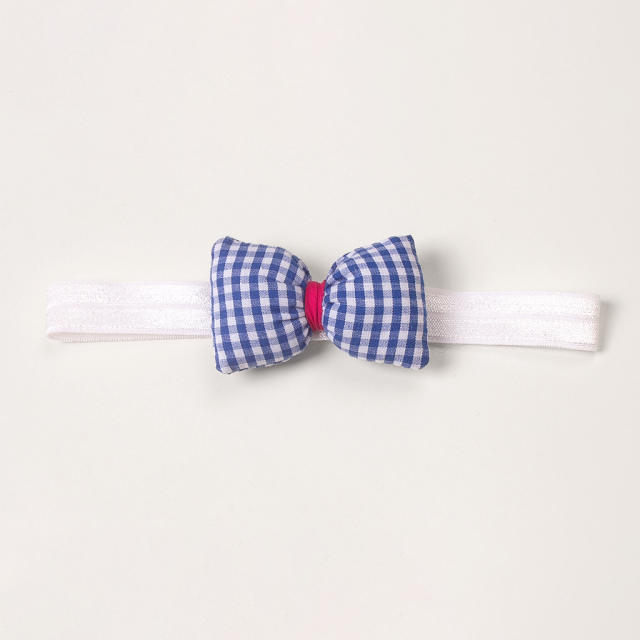 Summer sweet plaid bow baby headband