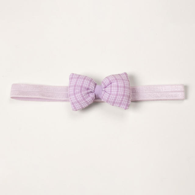 Summer sweet plaid bow baby headband