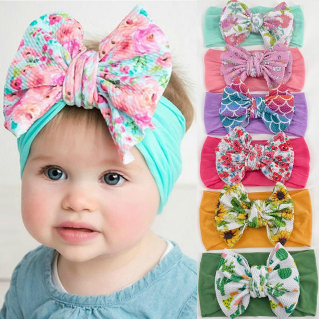 Large size bow cute candy color baby headband