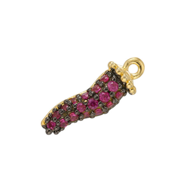 Delicate colorful cubic zircon chilli pendant diy jewelry