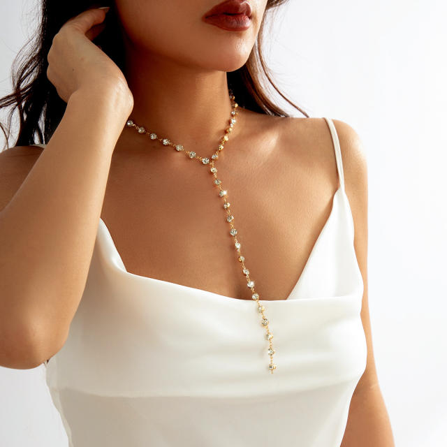 Elegant diamond choker lariats necklace