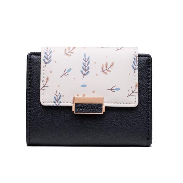 Korean fashion cute sweet floral PU wallet