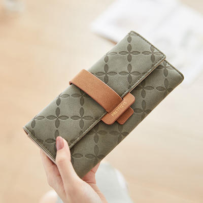 Korean fashion PU leather soft wallet for women