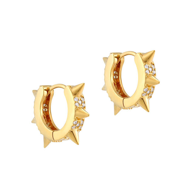 925 needle gold plated copper hot sale huggie earrings