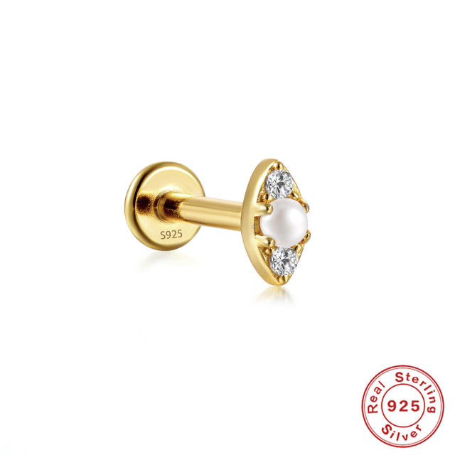925 sterling silver cubic zircon diamond cartilage earrings 1pcs price