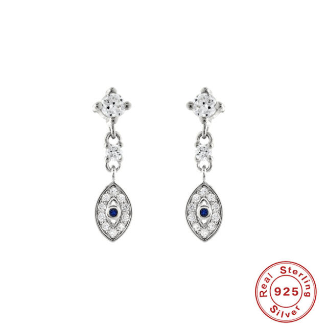 925 sterling silver diamond evil eye cartilage earrings