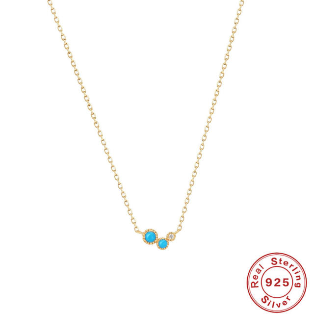 925 sterling silver tiny turquoise statement dainty necklace