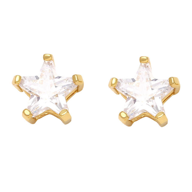 925 needle elgant diamond copper tiny studs earrings