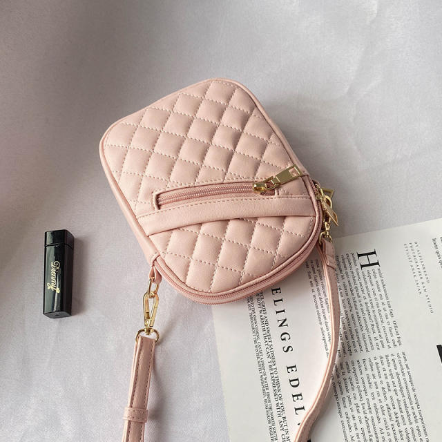 Korean fashion colorful quilted pattern PU leather mini crossbody bag