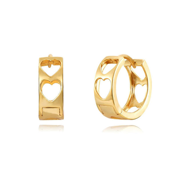 925 needle gold plated copper hot sale huggie earrings