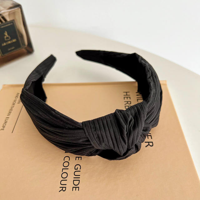 Classic famous brand plain color knotted headband