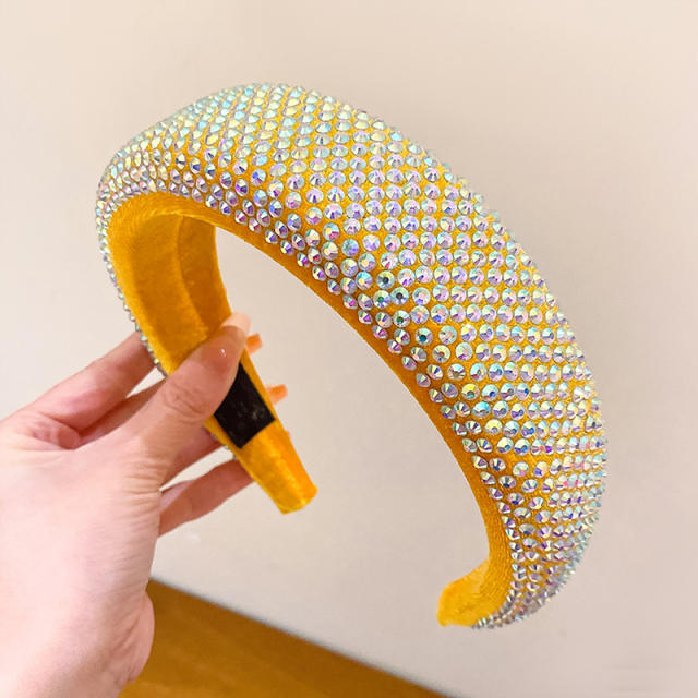 Baroque trend colorful diamond padded headband