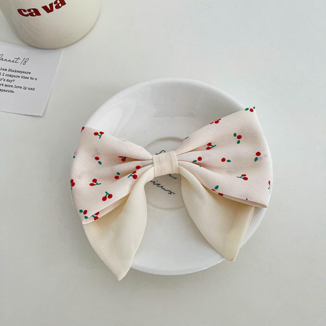 Sweet cherry pattern bow headband