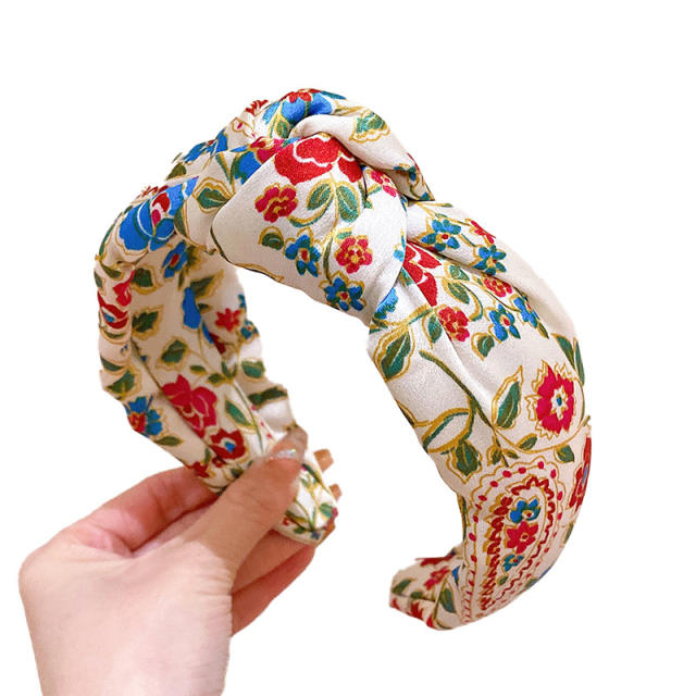 Hot sale spring summer floral knotted headband