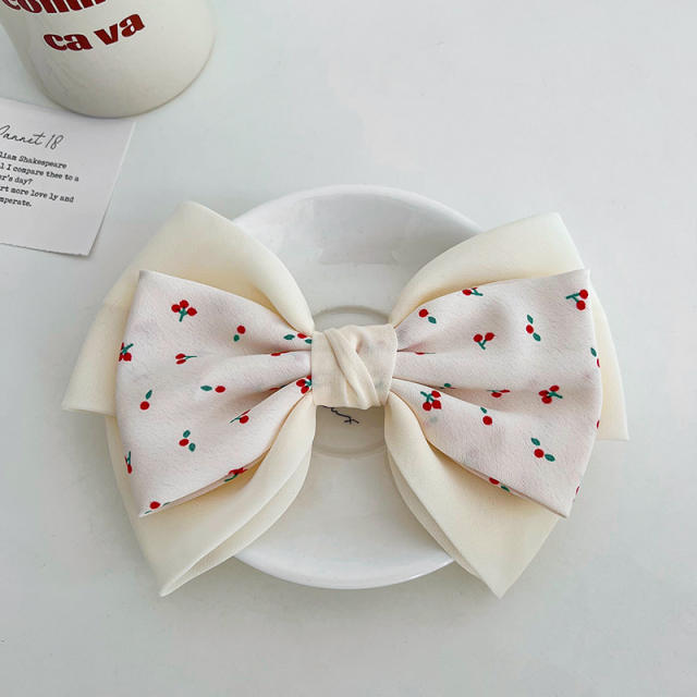 Sweet cherry pattern bow headband