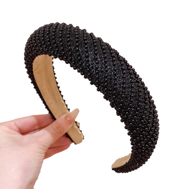 Korean fashion baroque beaded padded headband