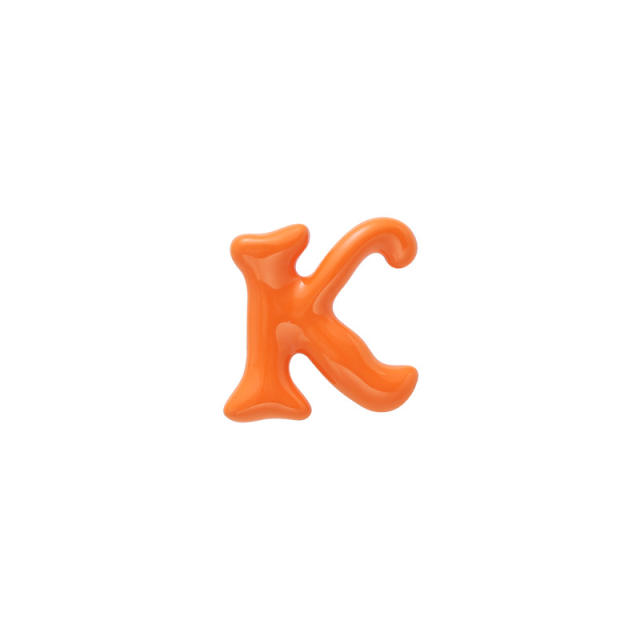 Y2K color enamel copper material initial letter studs earrings 1pcs price