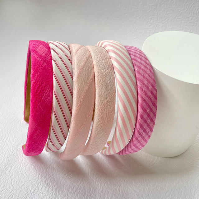 Sweet pink rose color series women padded headband
