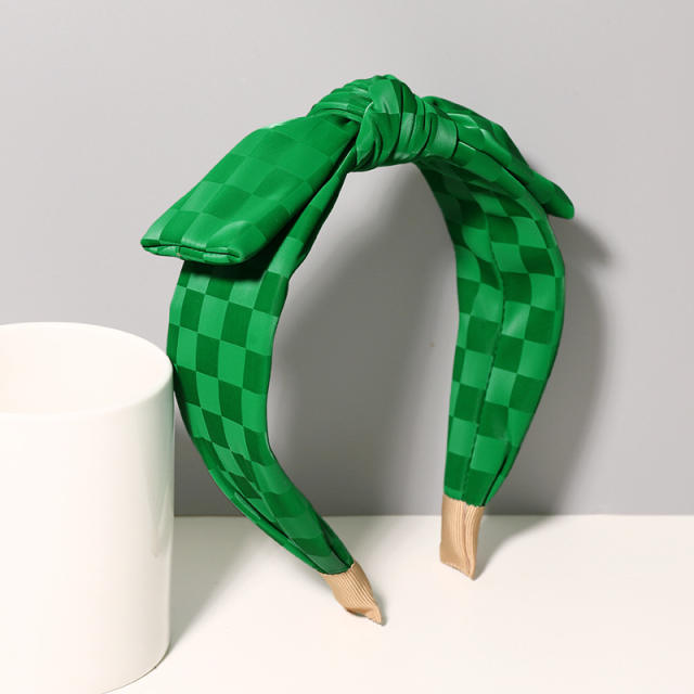 Elegant green color satin women headband