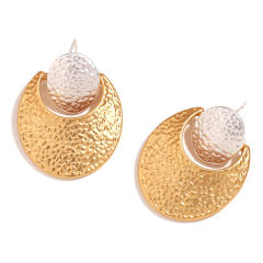 18KG color matching geometric shape chunky stainless steel studs earrings