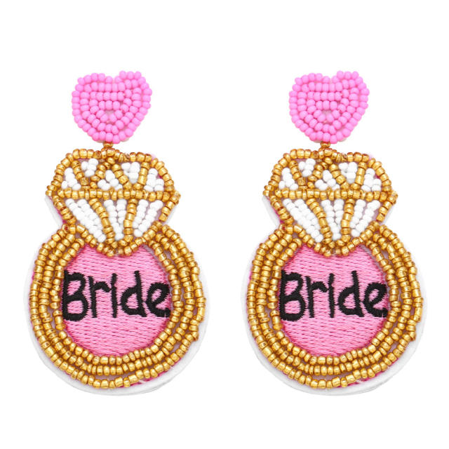 Creative handmade seed bead bride earrings