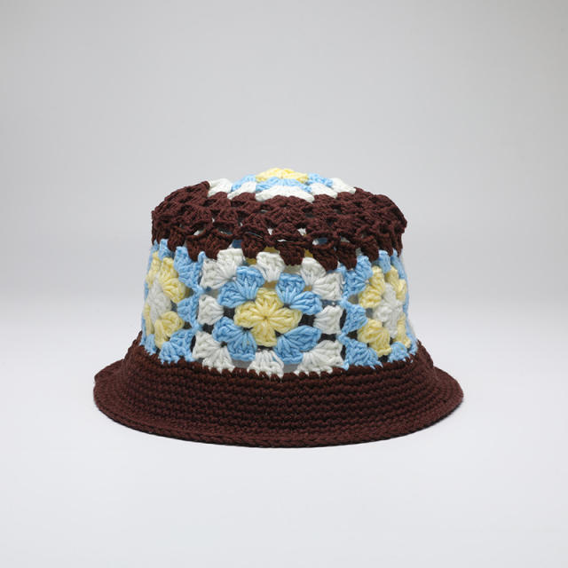 Cute corchet flower women bucket hat