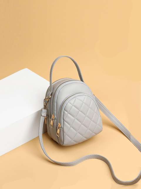 Classic soft PU leather quilted pattern small crossbody bag for women