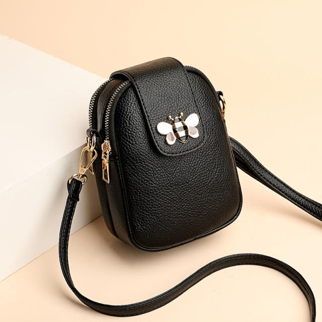 Korean fashion cute bee mini PU leather phone bag