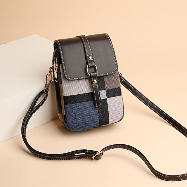 Korean fashion color matching small phone bag